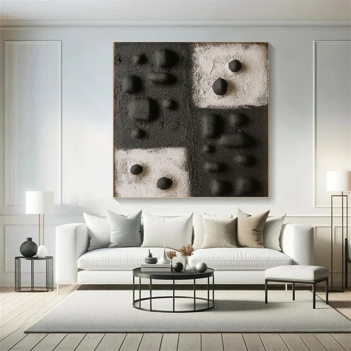 Black Textured Minimalist Wall Art #BT006