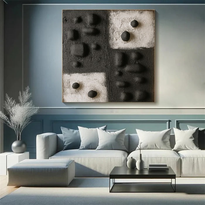 Black Textured Minimalist Wall Art #BT006