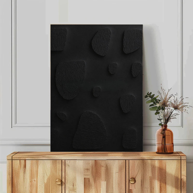 Black Textured Minimalist Wall Art #BT007