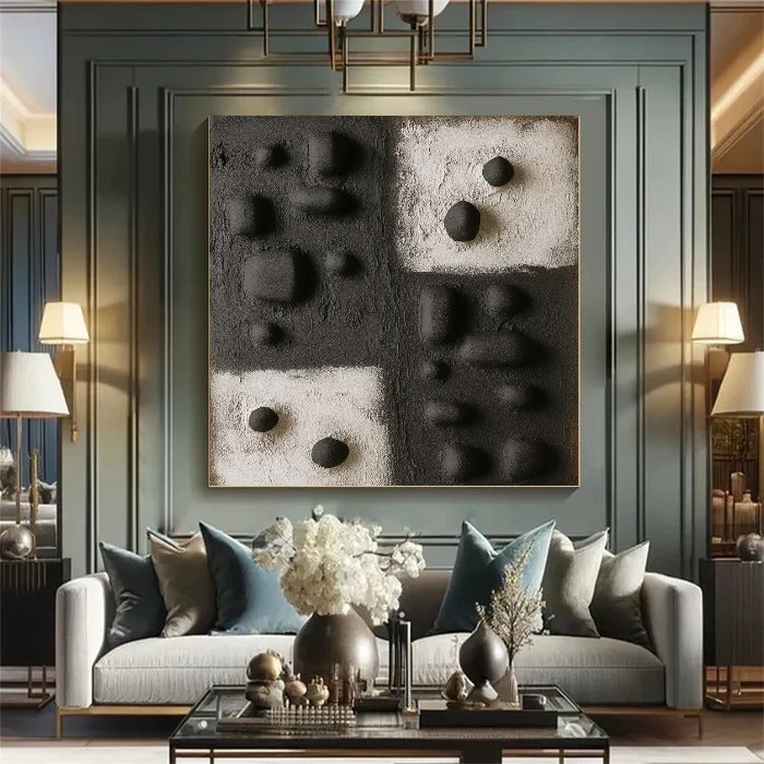 Black Textured Minimalist Wall Art #BT006