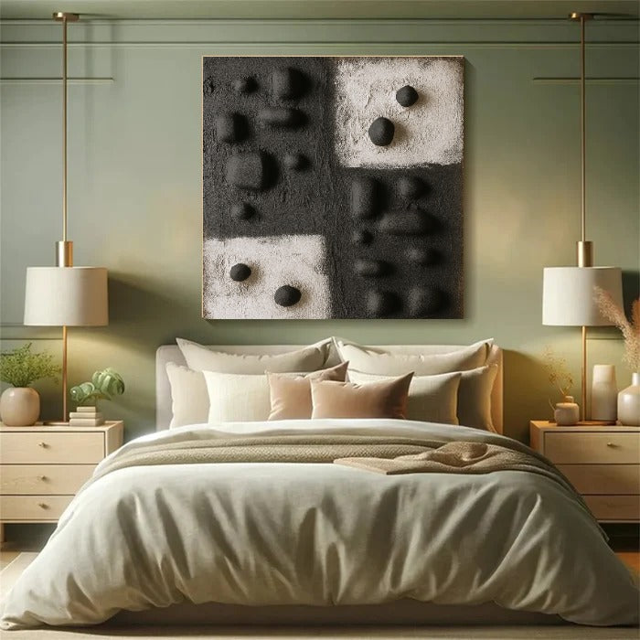 Black Textured Minimalist Wall Art #BT006