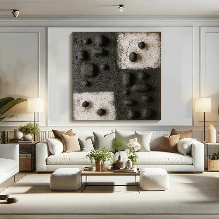 Black Textured Minimalist Wall Art #BT006