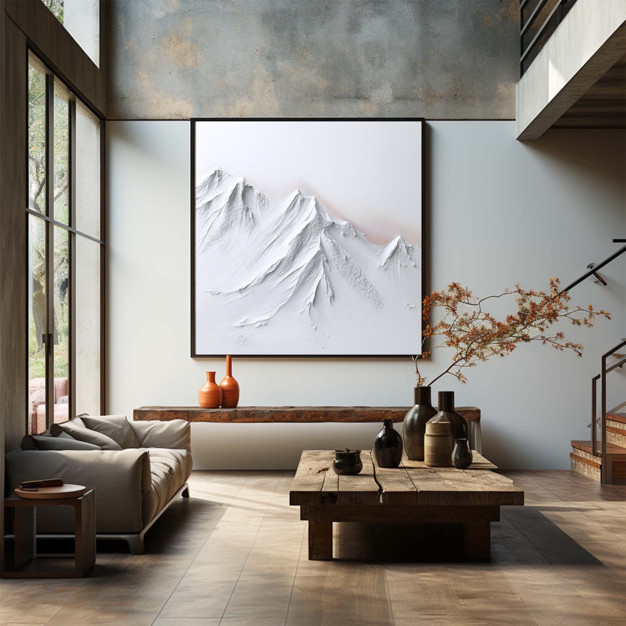 White Textured Minimalist Wall Art #WT005