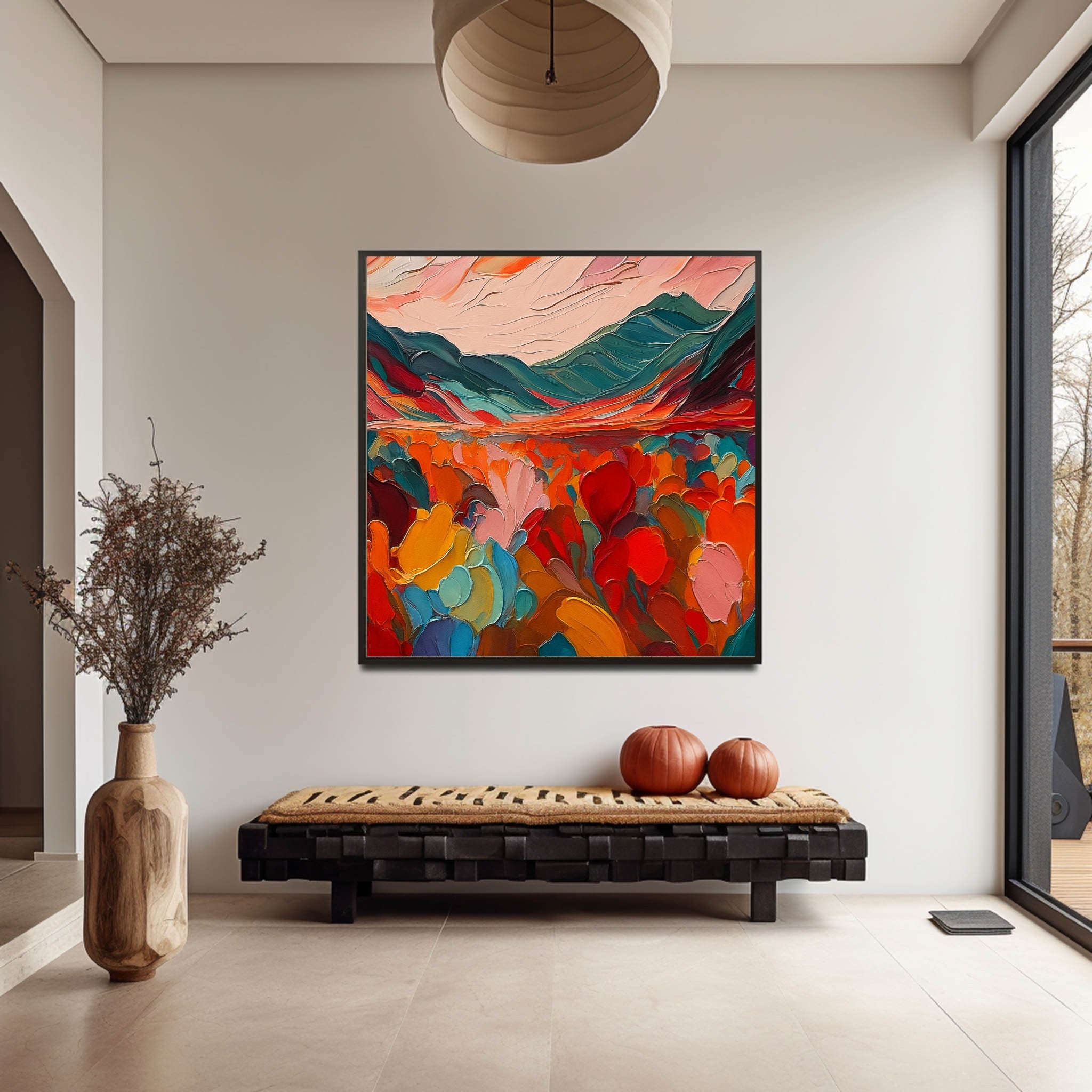 Colorful Abstract Textured Painting Canvas #AT002