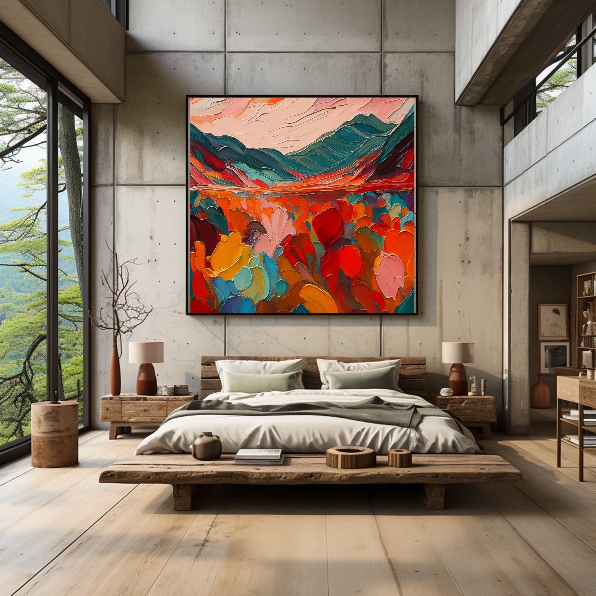 Colorful Abstract Textured Painting Canvas #AT002