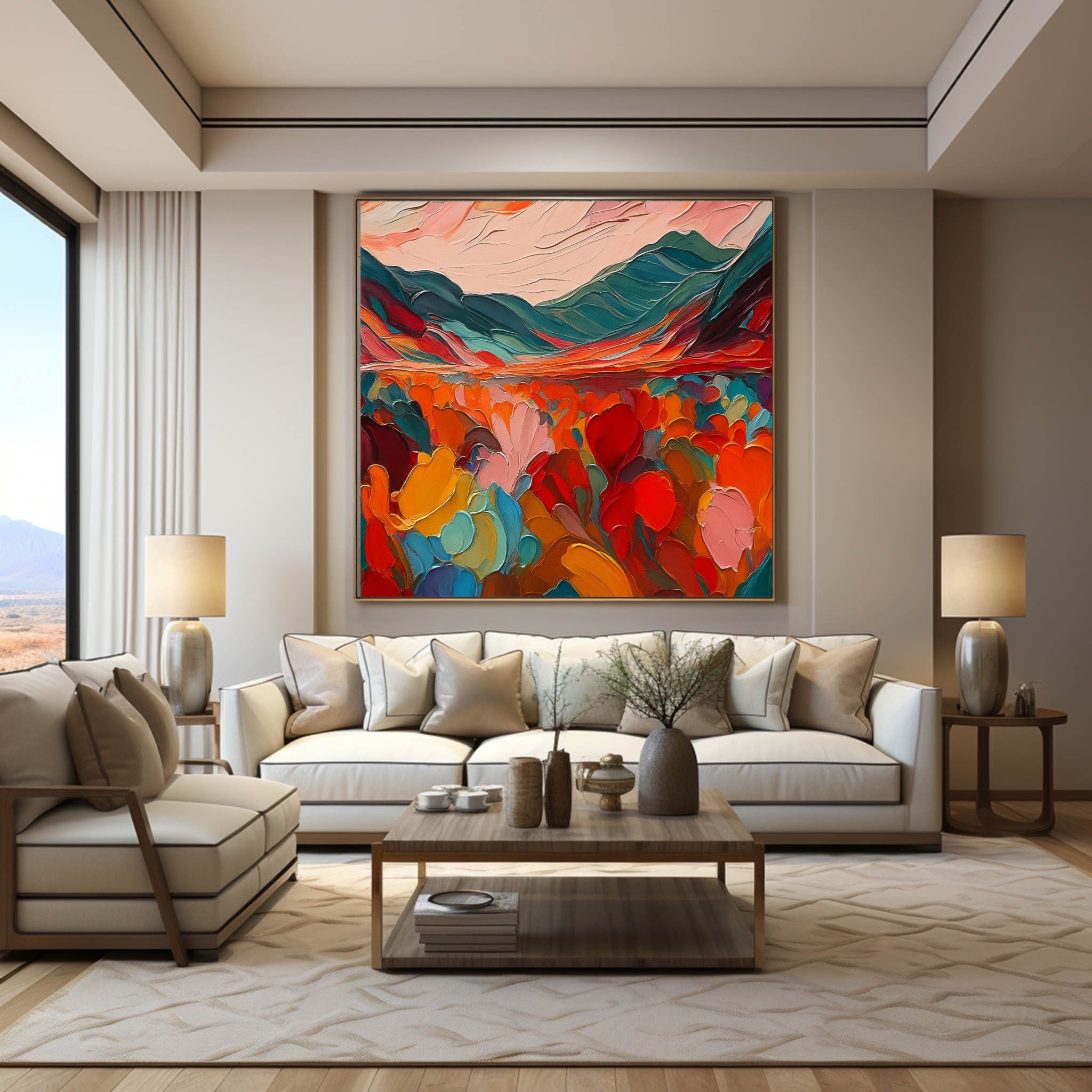 Colorful Abstract Textured Painting Canvas #AT002