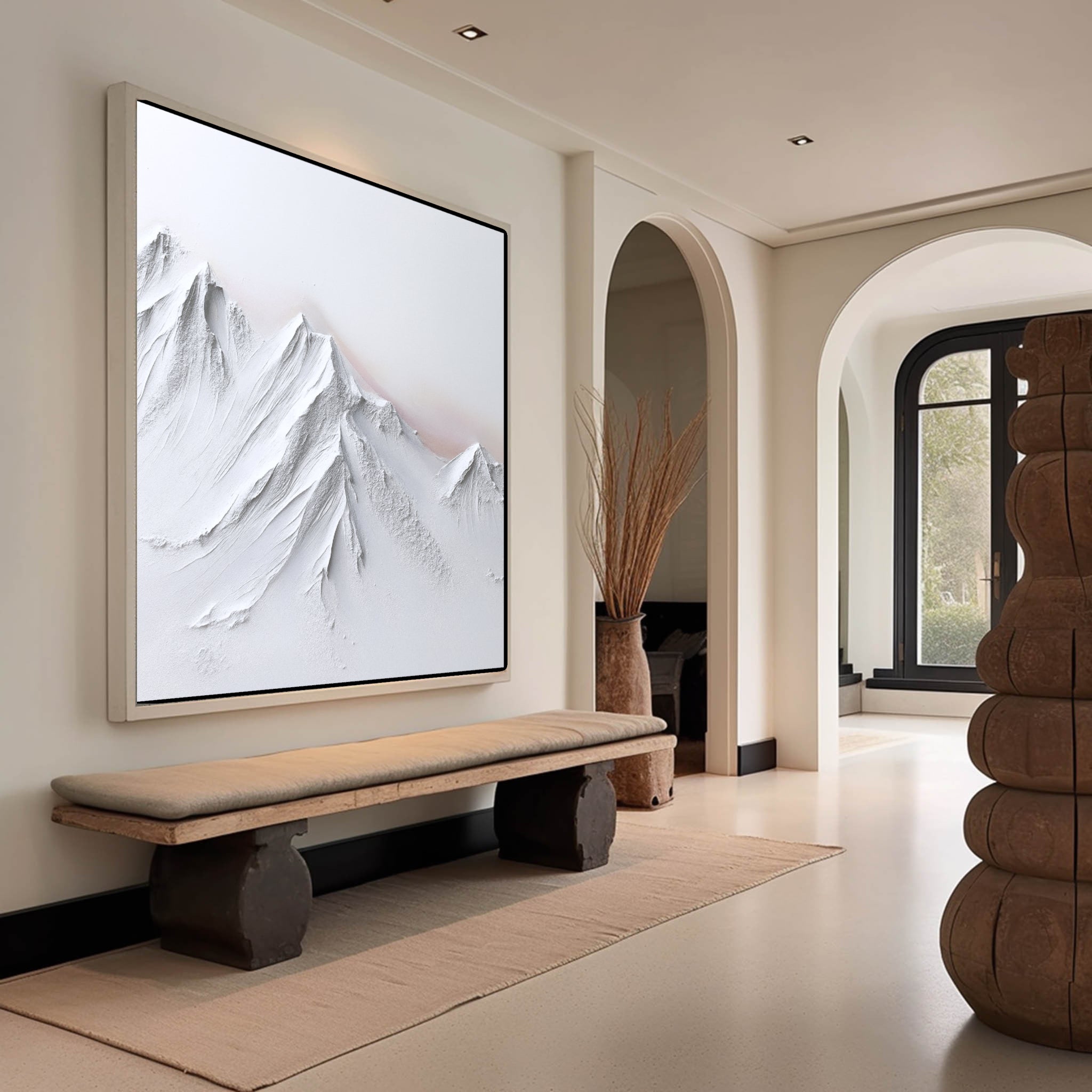 White Textured Minimalist Wall Art #WT005