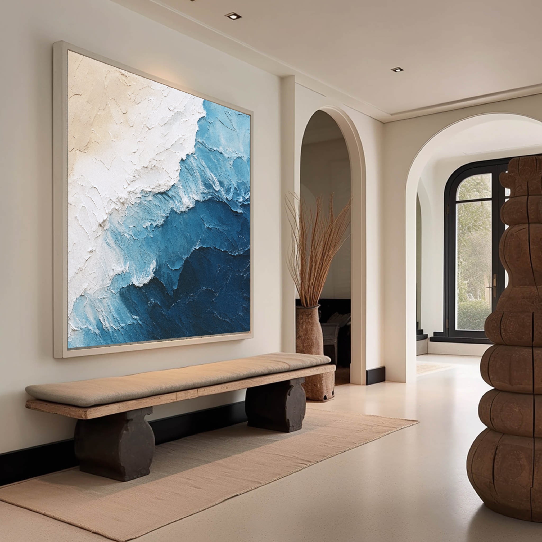 White Textured Minimalist Wall Art #WT002