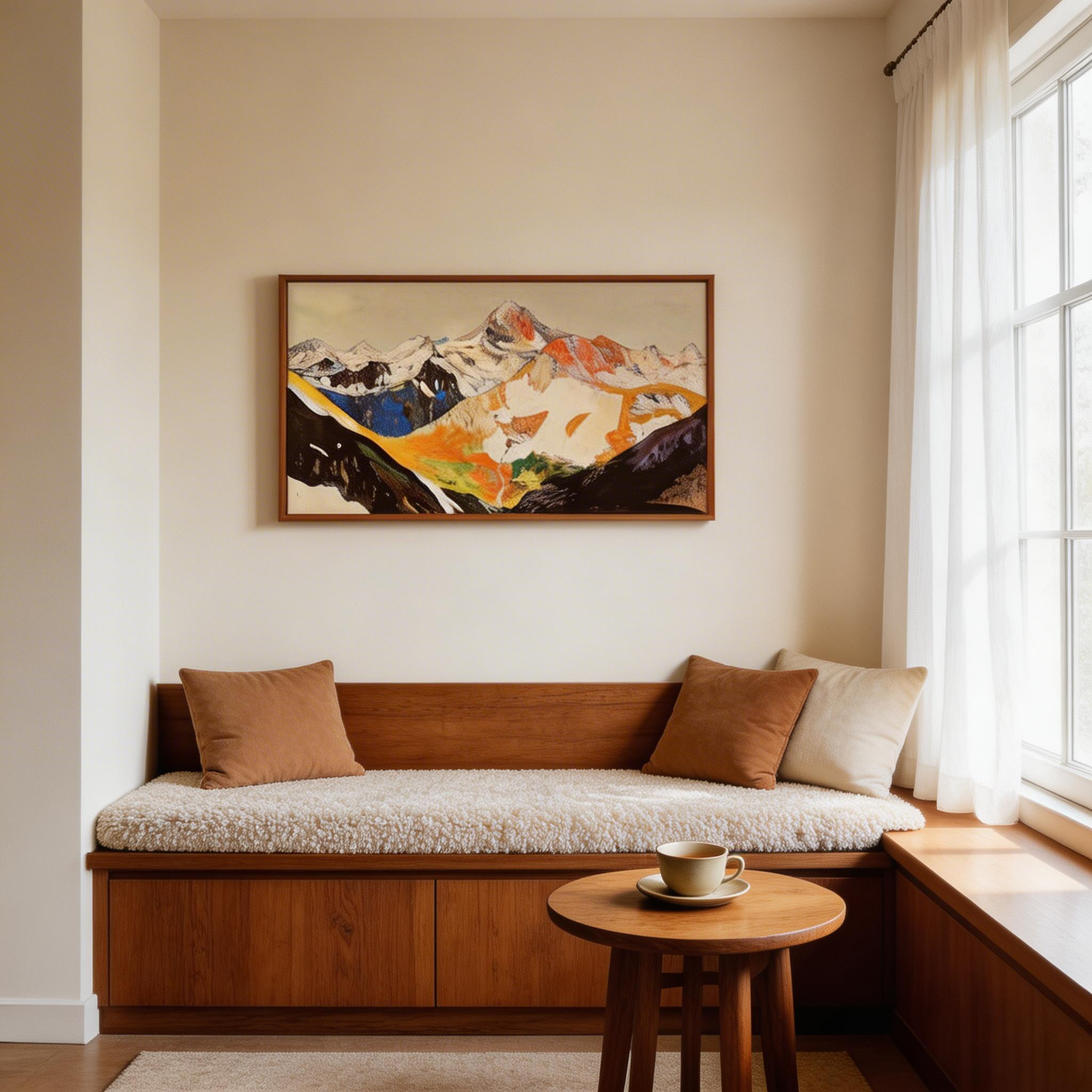 Abstract Mountain Landscape Wall Art – Colorful Canvas Painting #MA032