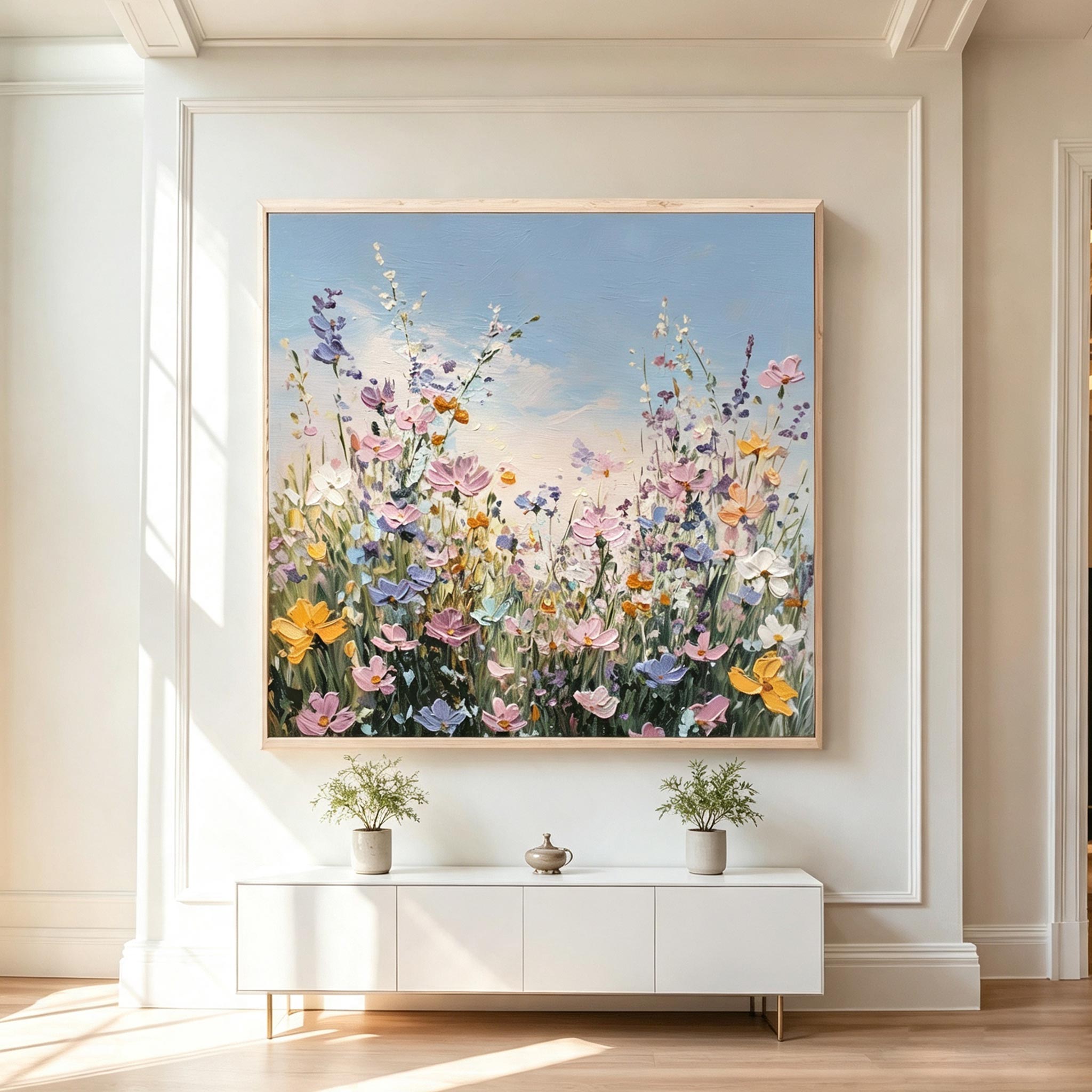 Wildflower Meadow Landscape Wall Art #FL069