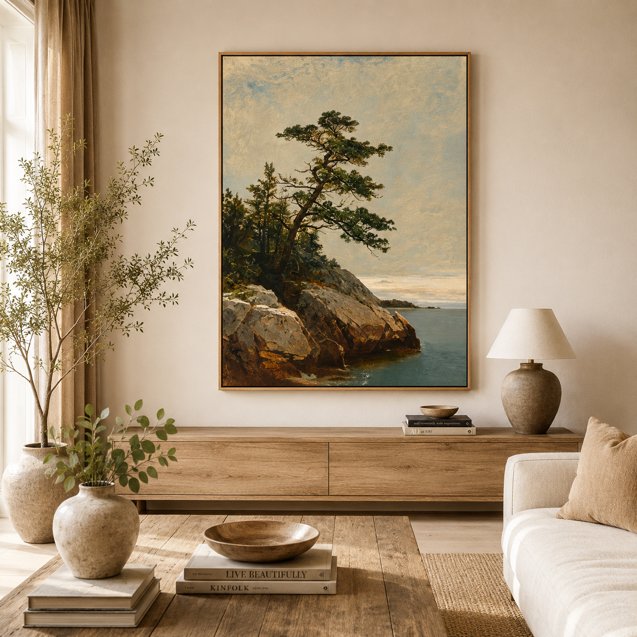 Rocky Coast Landscape Wall Art #LS021