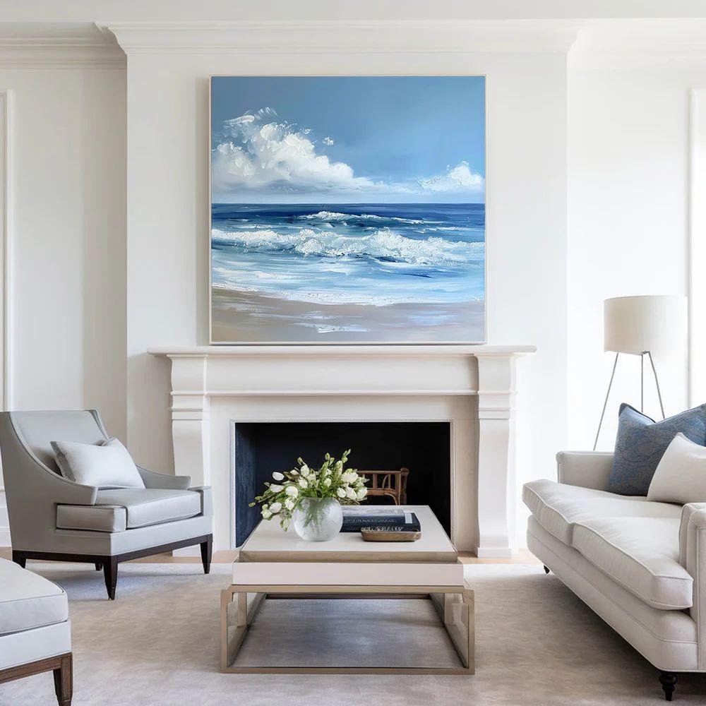 Blue Textured Minimalist Wall Art #BL005