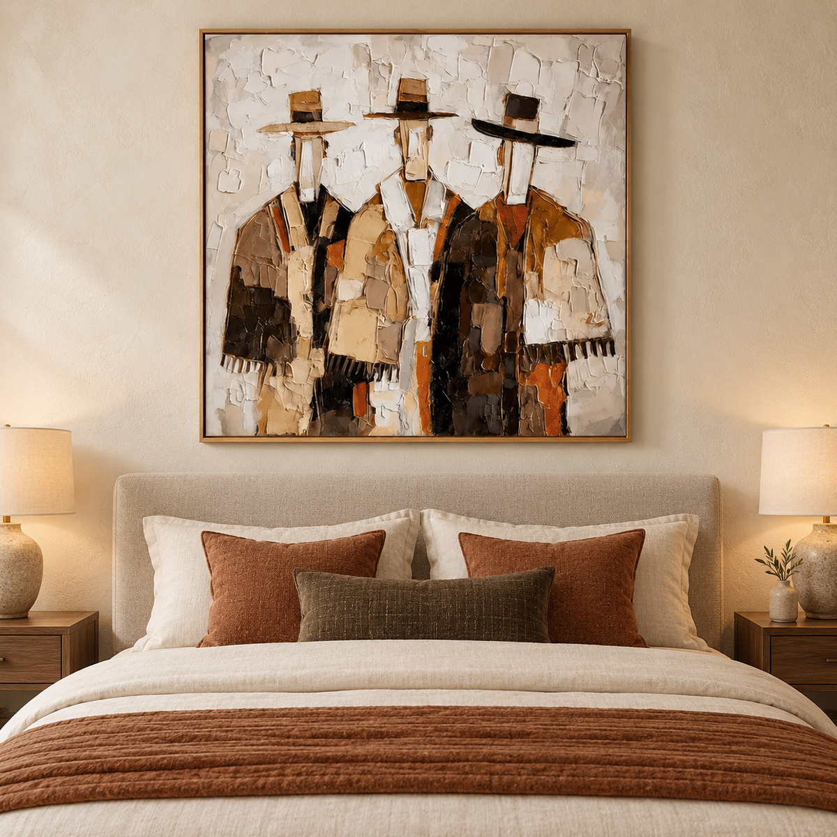 The Trio – Heavy Impasto Abstract Cowboy Painting #CP083