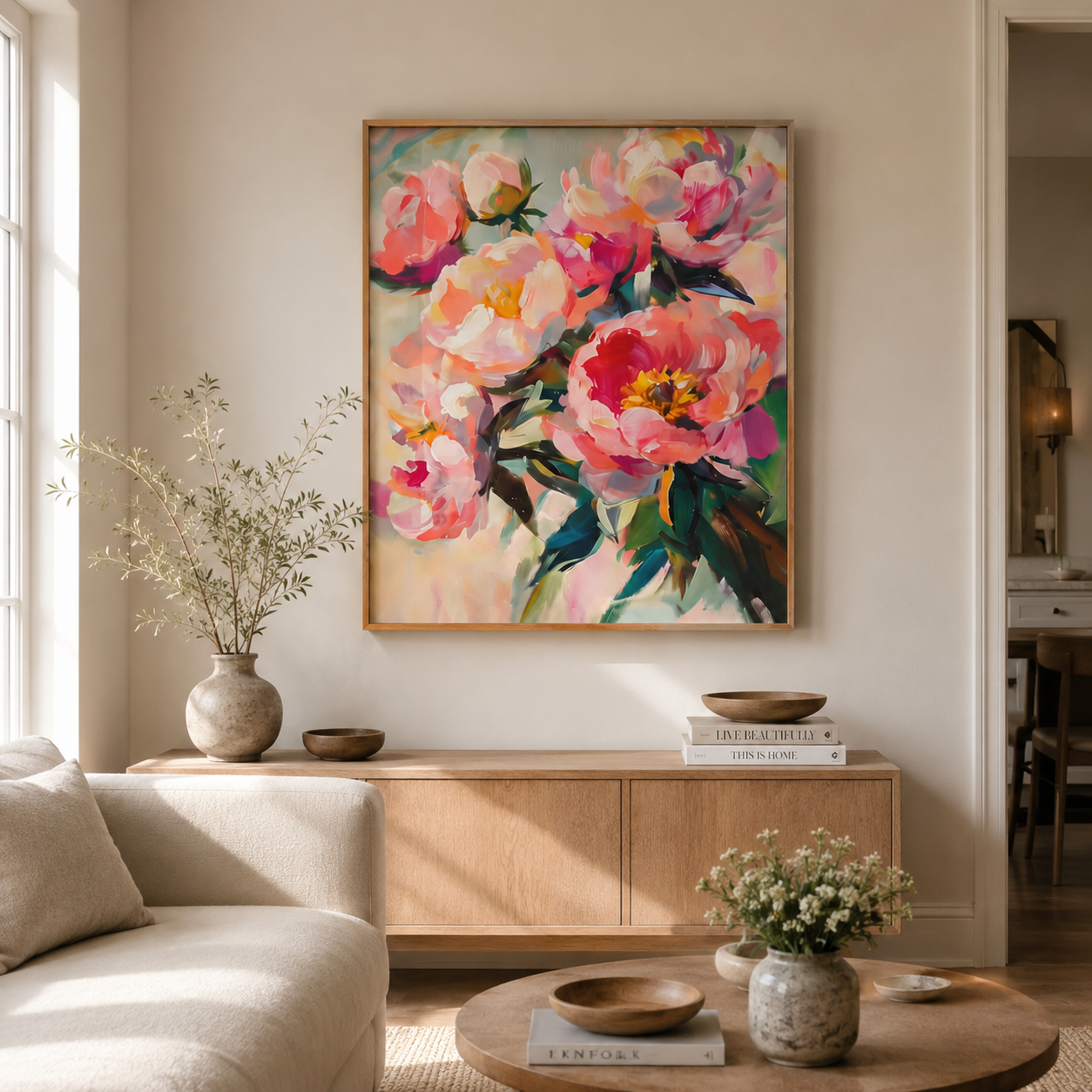 Peony Bouquet Wall Art #FL041