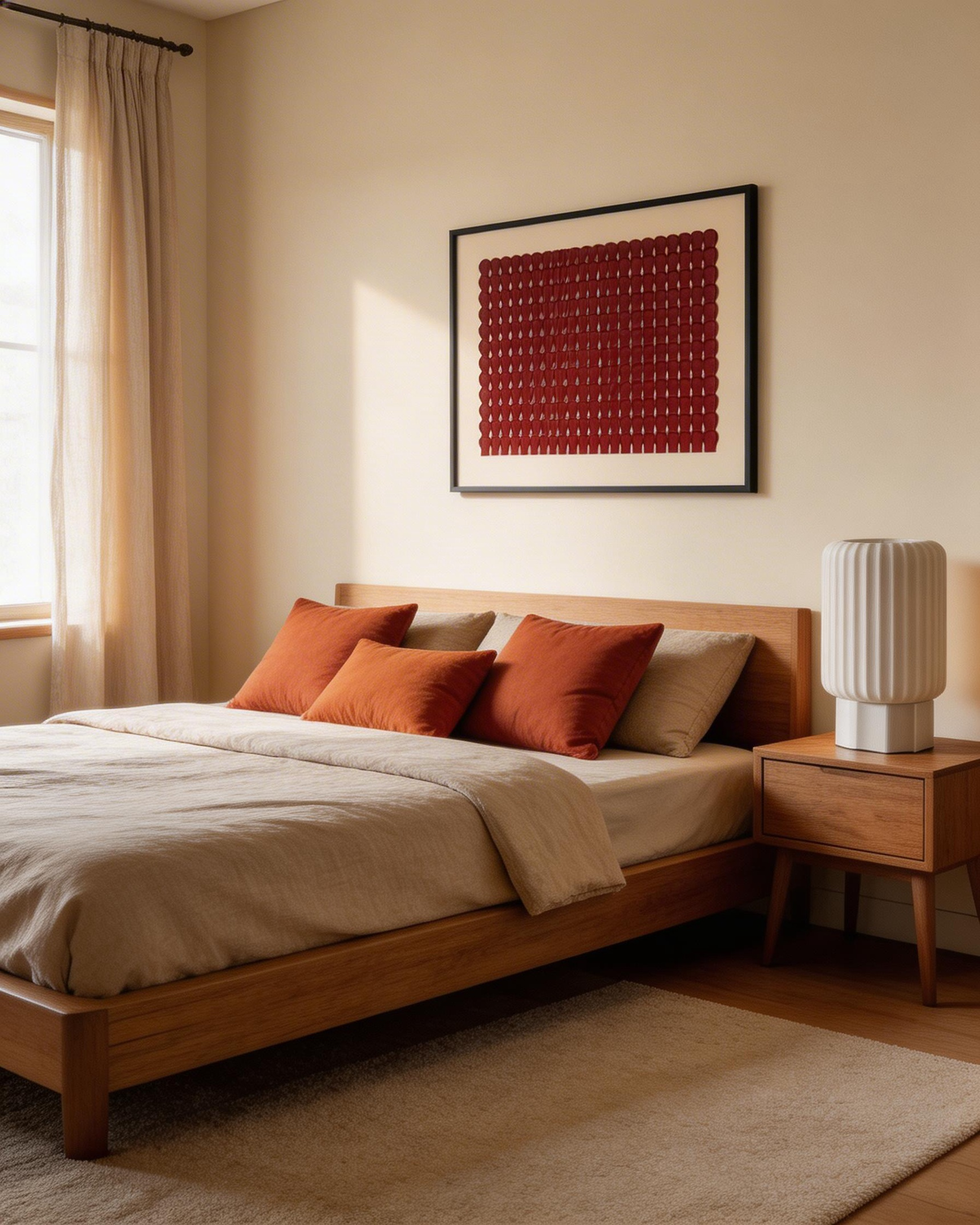 Minimalist Red Geometric Wall Art – Abstract Modern Canvas #MA027