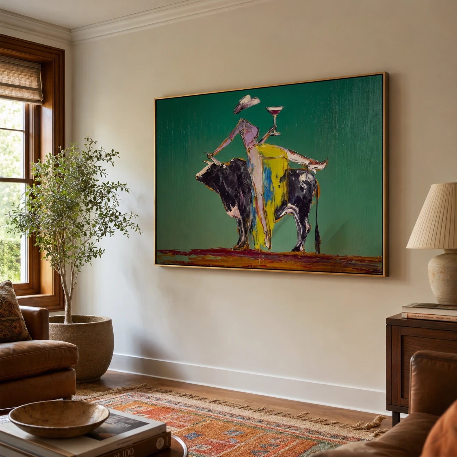 The Egrets' Hour — Dark Botanical Wetland Canvas Wall Art with White Herons #CP053