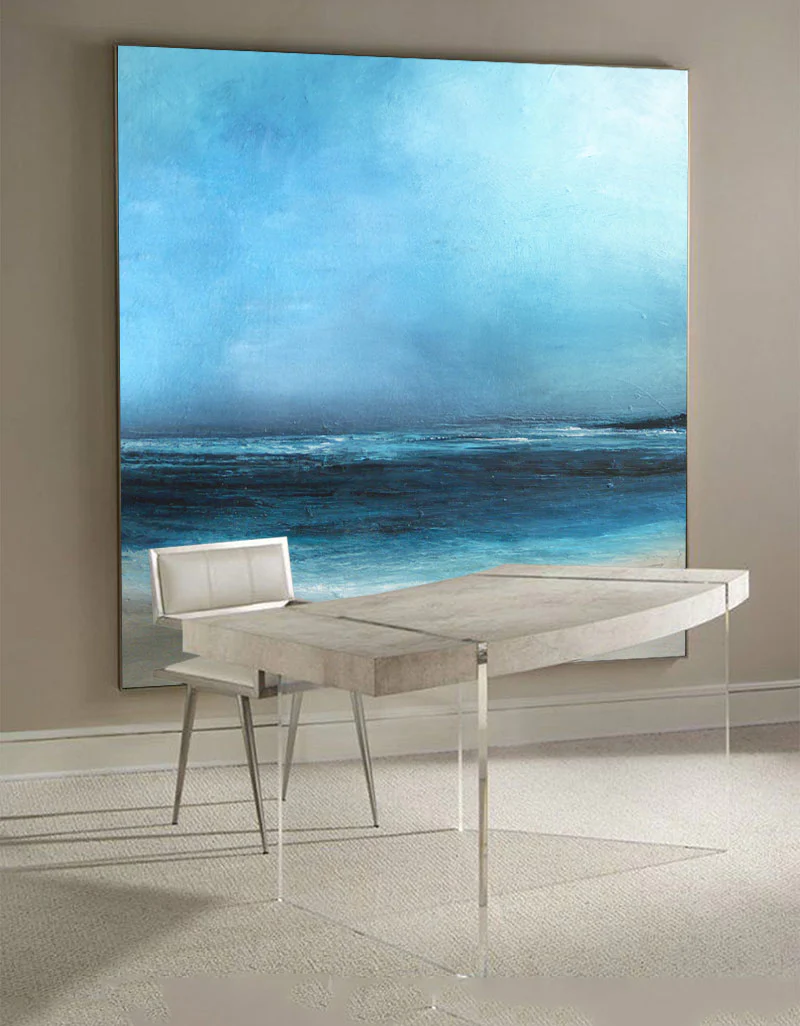 Blue Textured Minimalist Wall Art #BL004