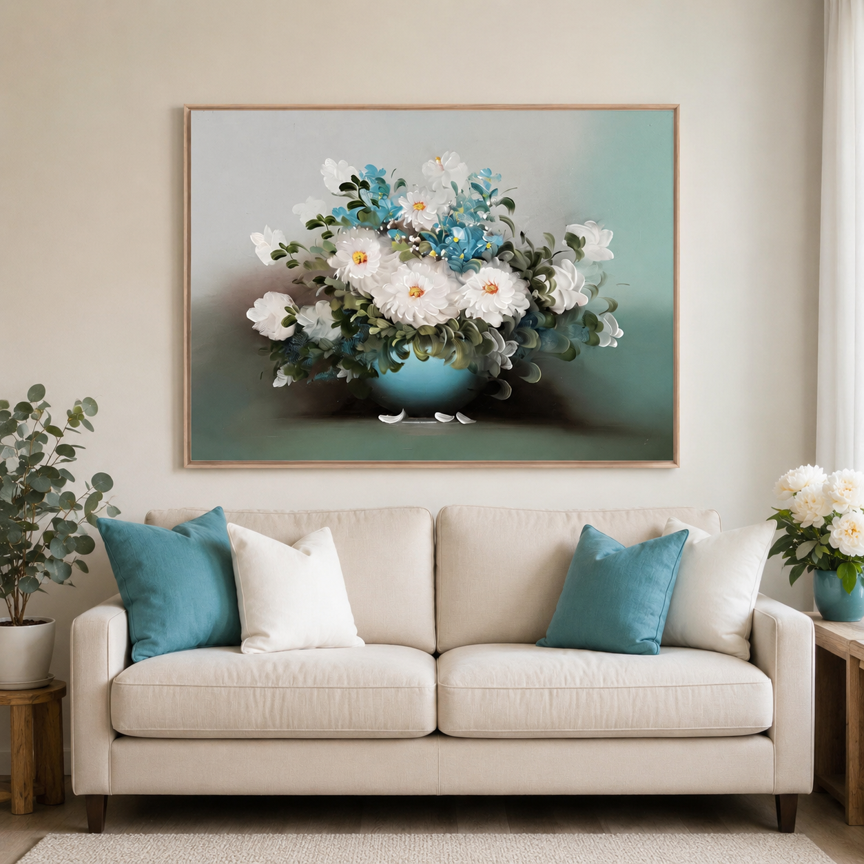 Soft Floral Bouquet Wall Art #FL031