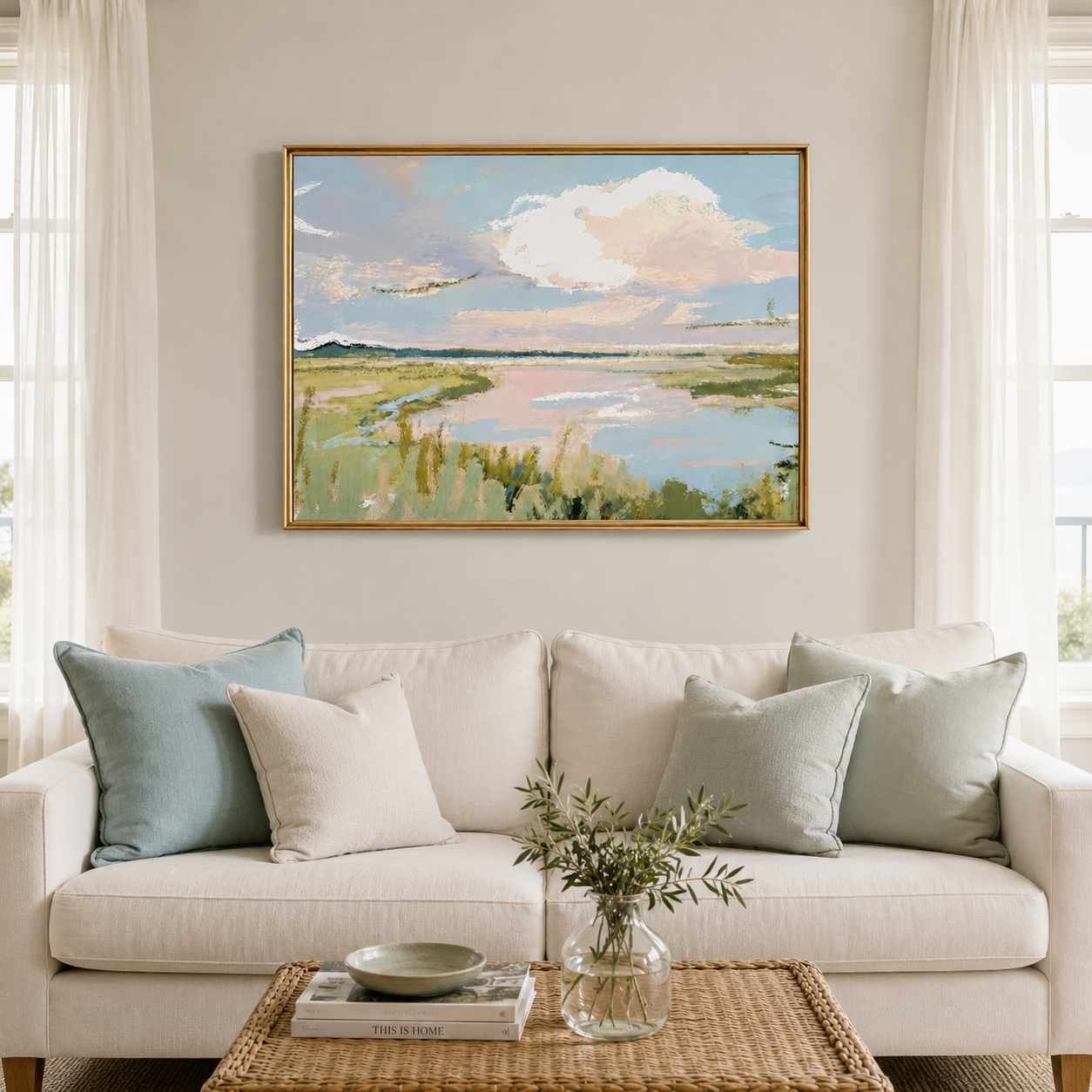 Tranquil Coastal Marsh Wall Art #PL003