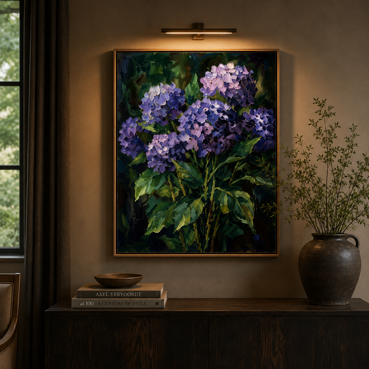 Purple Hydrangea Wall Art #FL046