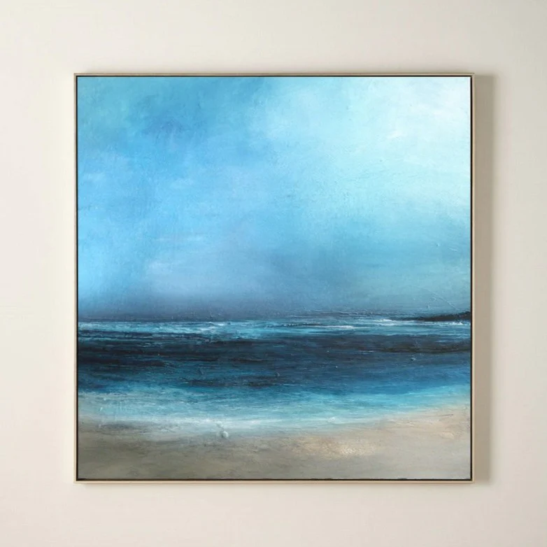 Blue Textured Minimalist Wall Art #BL004