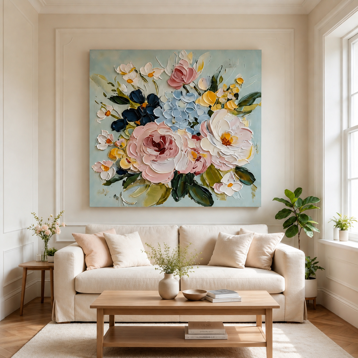 Elegant Floral Bouquet Wall Art #FL079