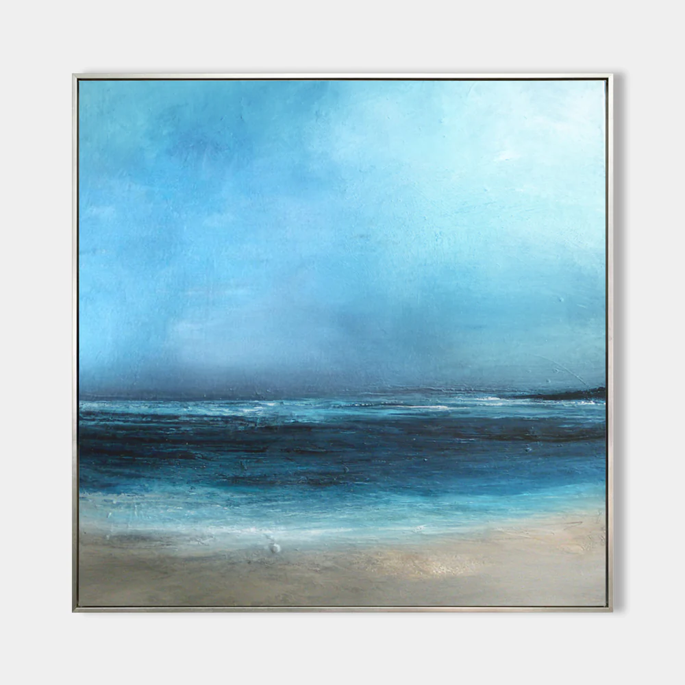 Blue Textured Minimalist Wall Art #BL004