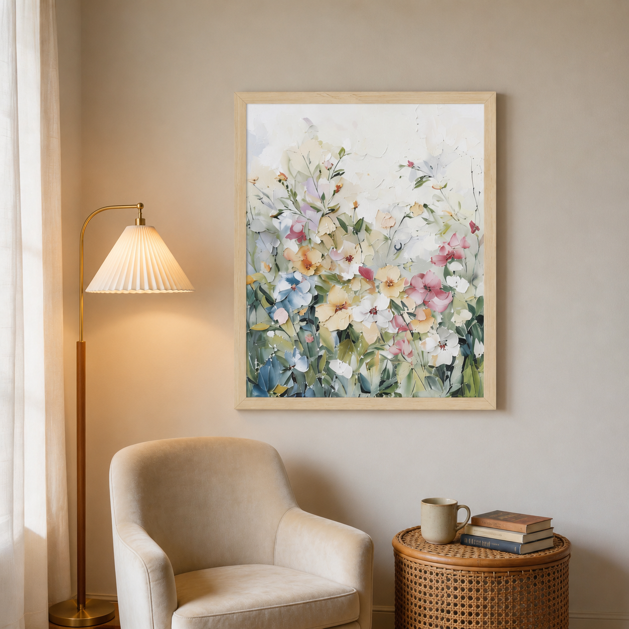 Pastel Wildflower Garden Wall Art #FL003
