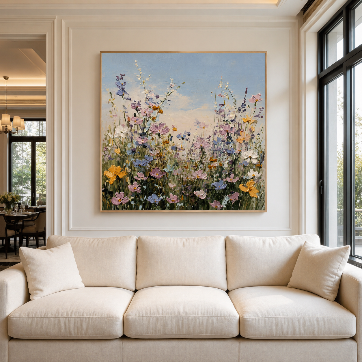 Wildflower Meadow Landscape Wall Art #FL069