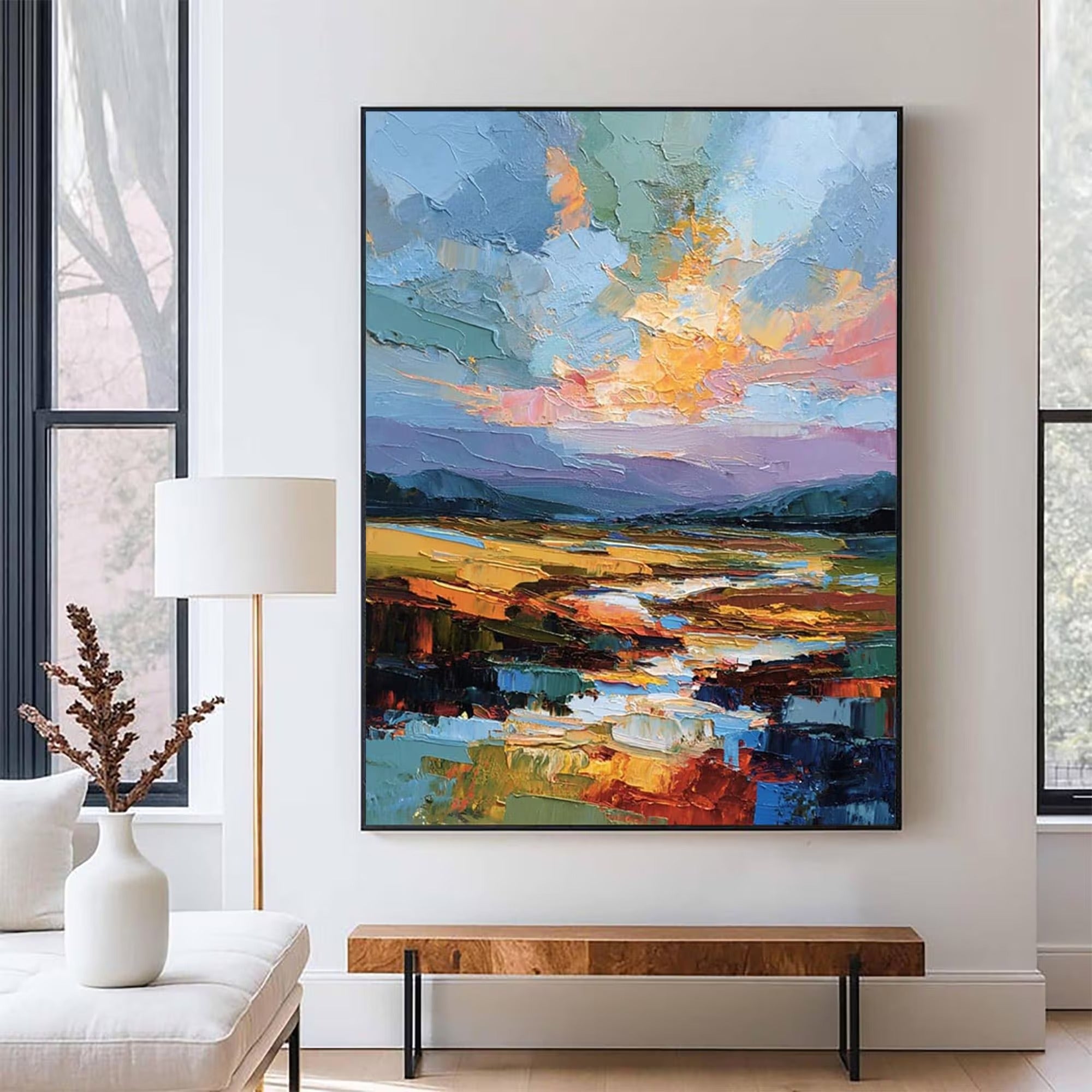Abstract Landscape 3D Textured Oil Painting  #WW001