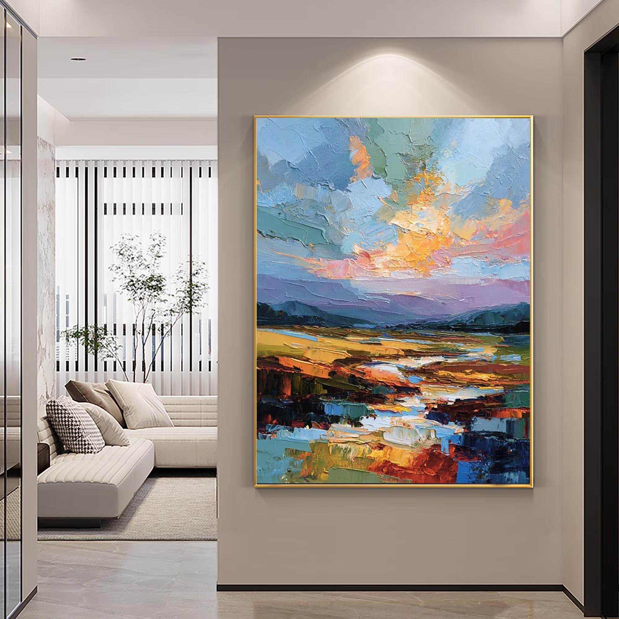 Abstract Landscape 3D Textured Oil Painting  #WW001