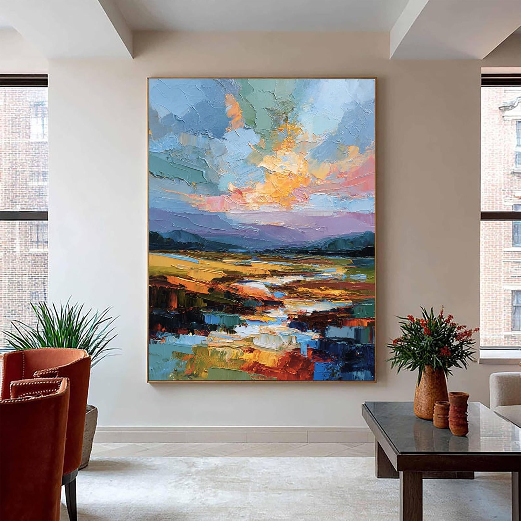 Abstract Landscape 3D Textured Oil Painting  #WW001