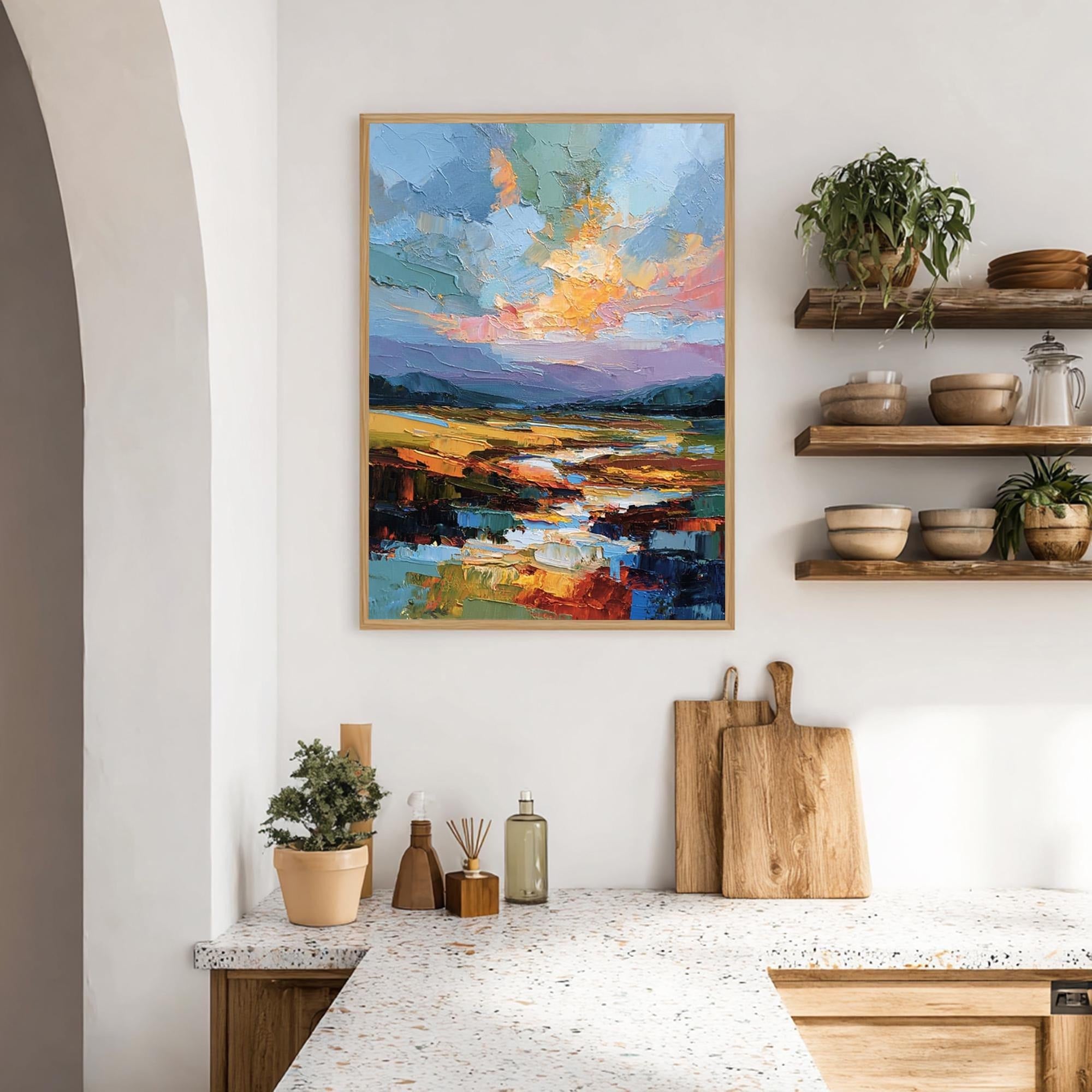 Abstract Landscape 3D Textured Oil Painting  #WW001