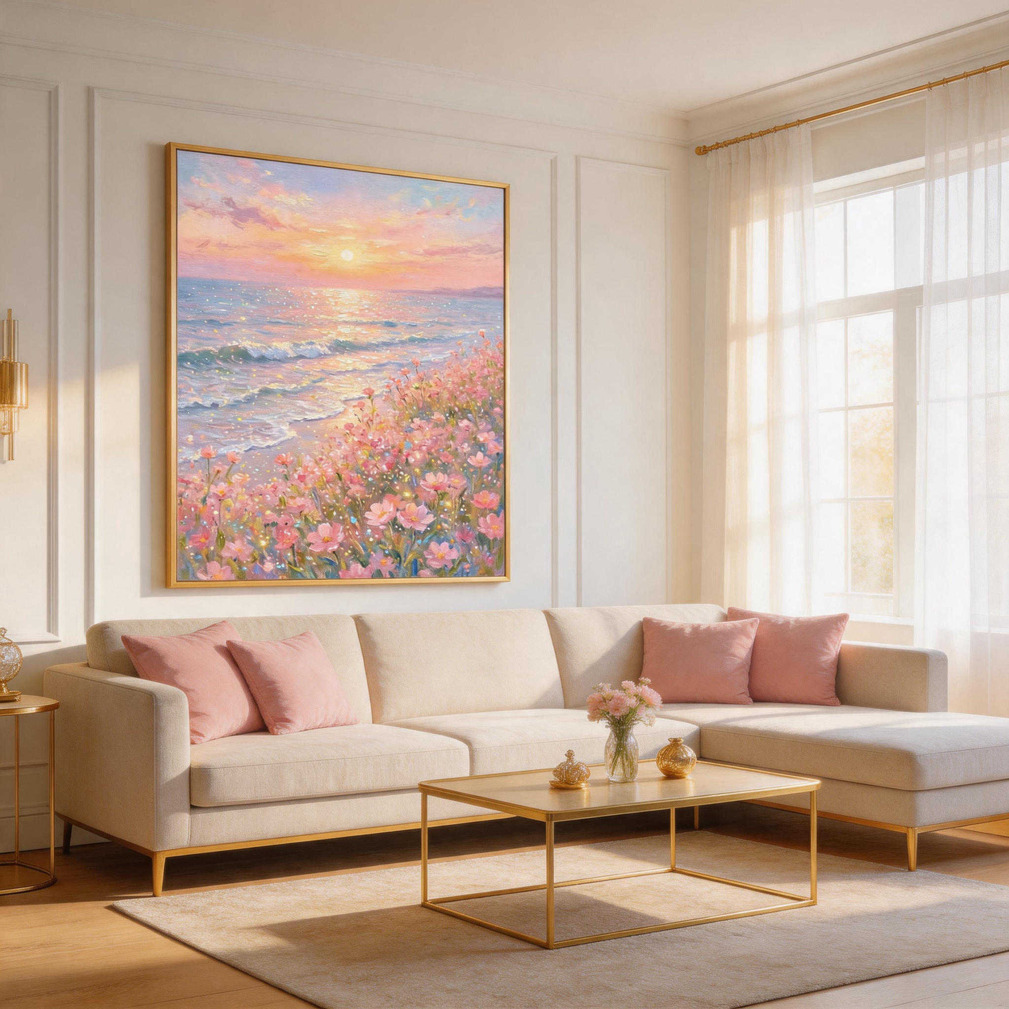 Wildflower Coastal Sunset Wall Art #BC019