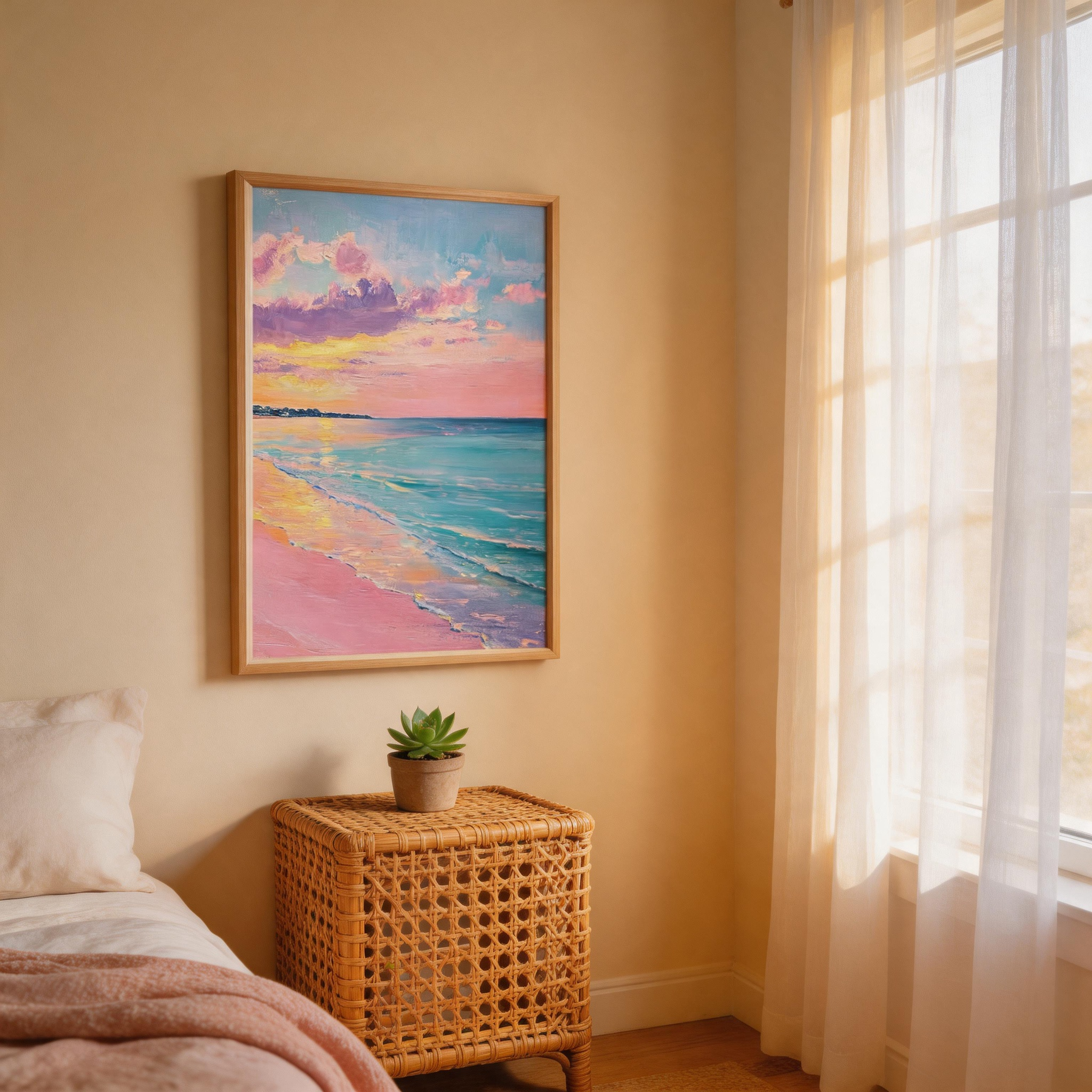 Pastel Coastal Sunset Wall Art #BC015