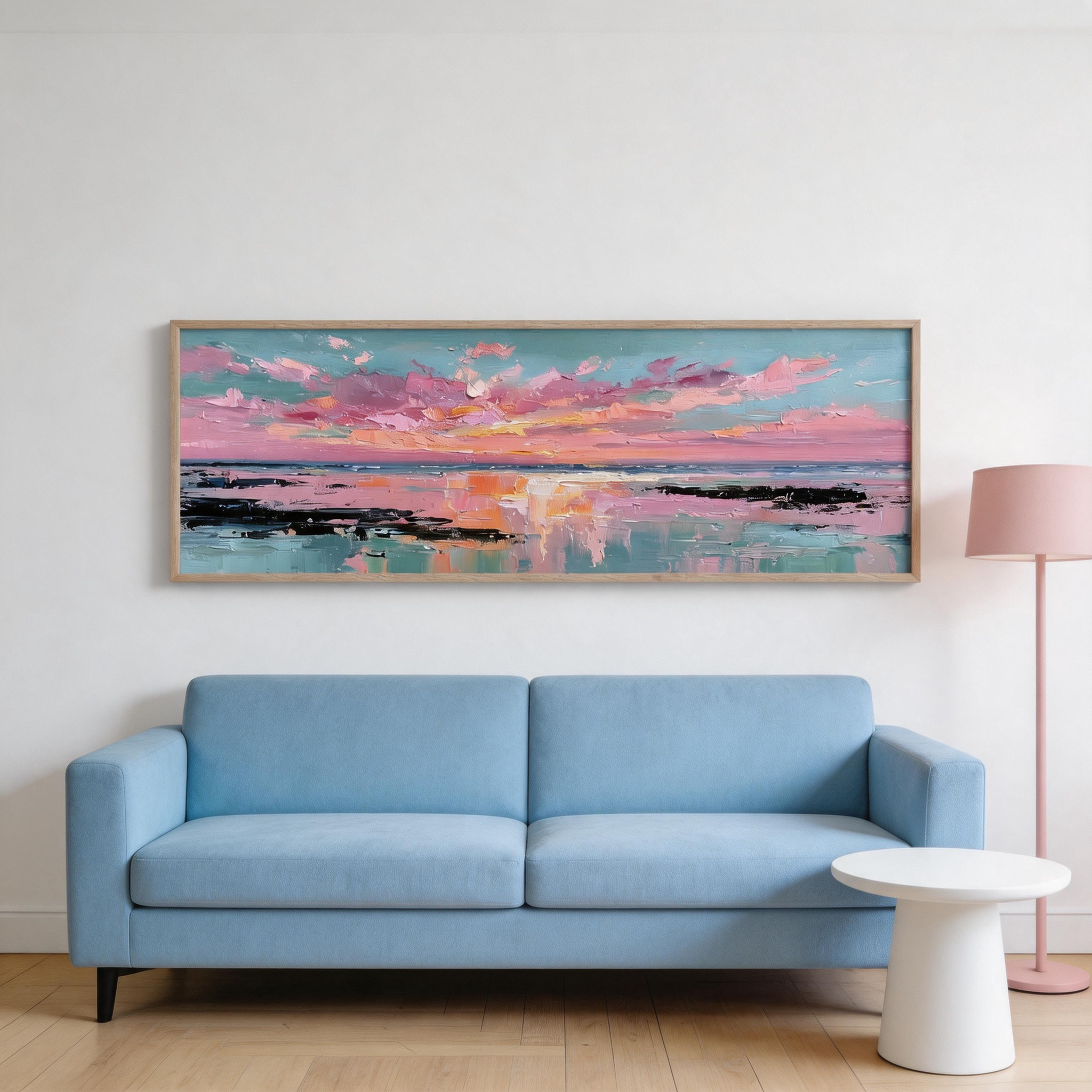 Pastel Coastal Sunset Wall Art #BC022