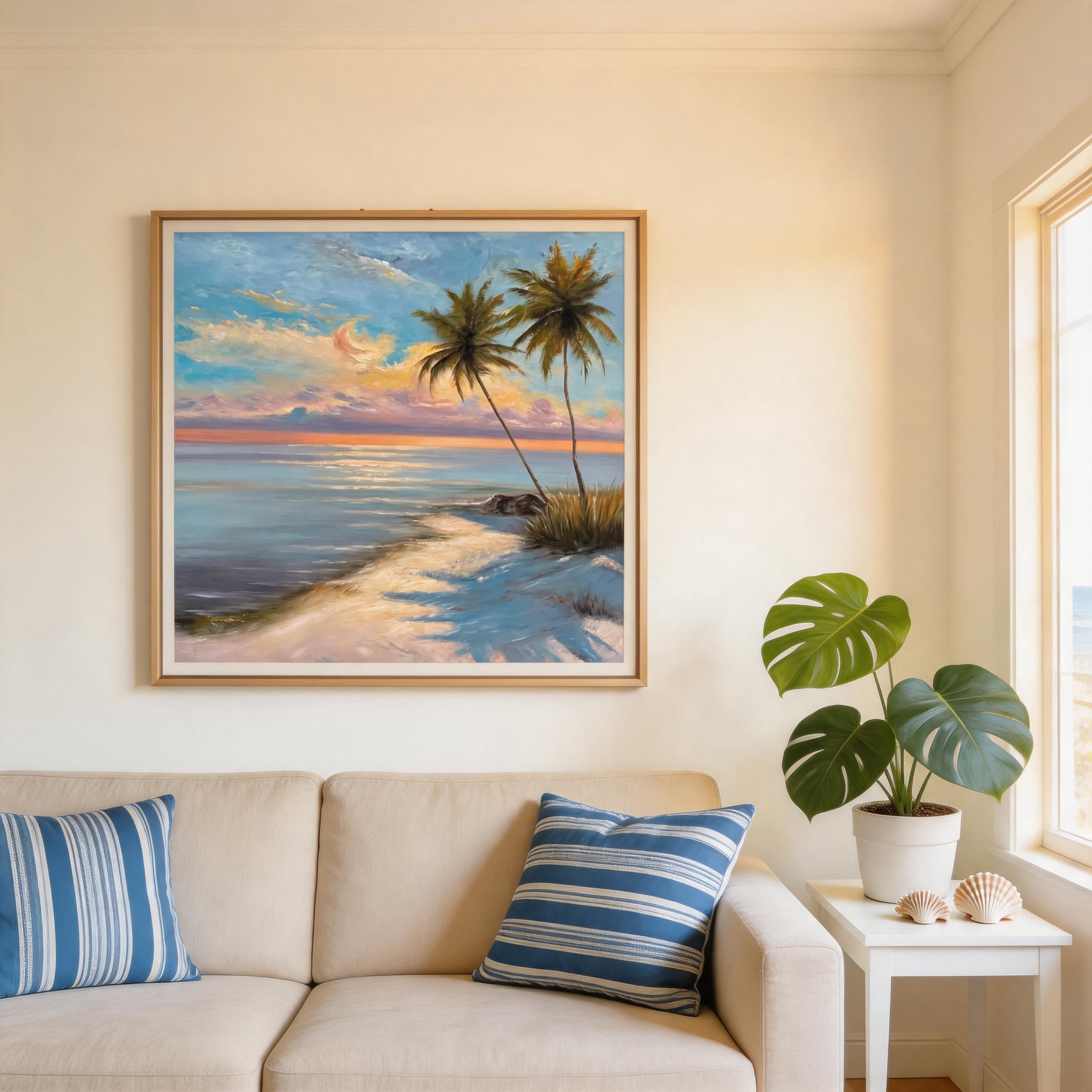 Coastal Palm Tree Wall Art #BC018