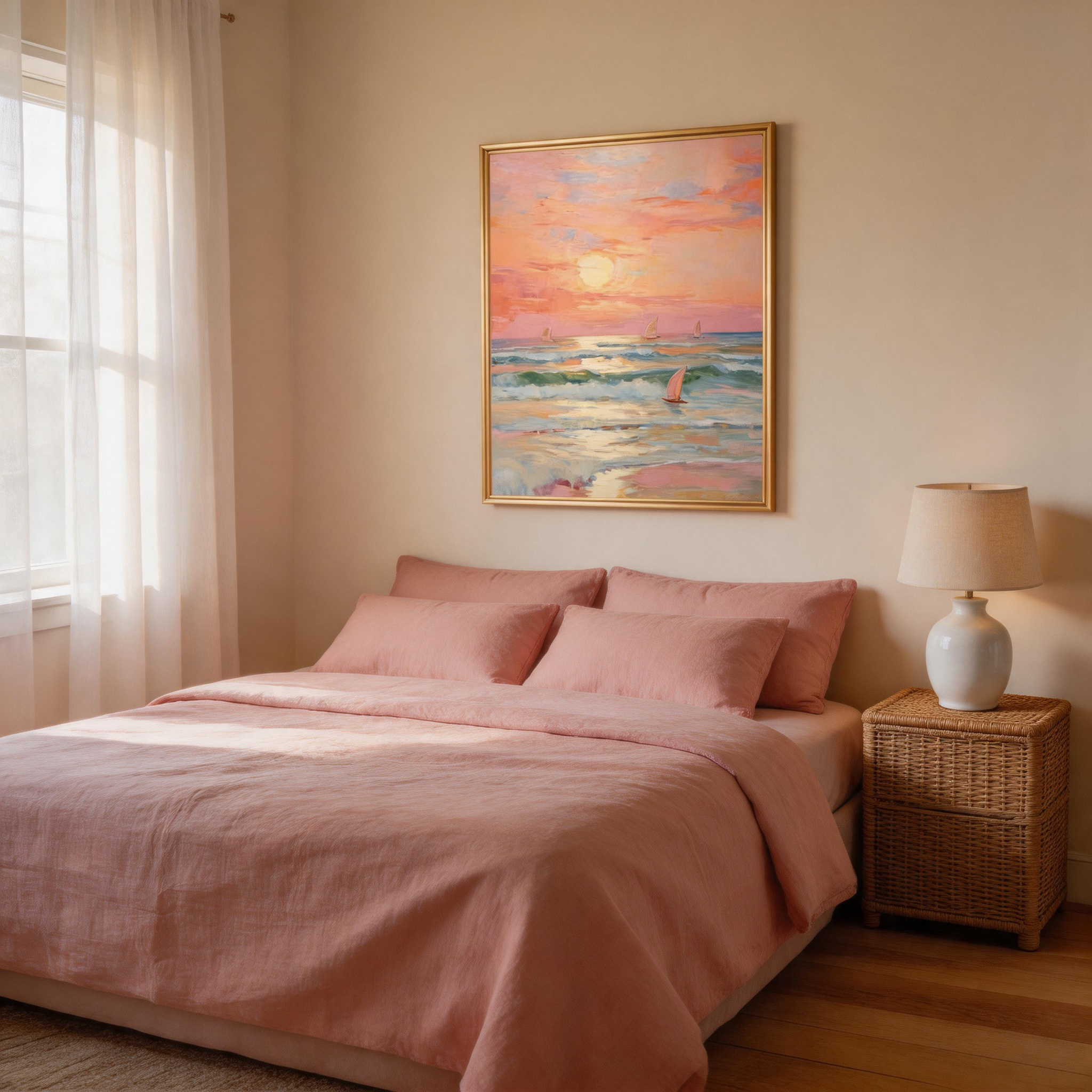 Pastel Sunset Seascape Painting #BC011